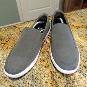 Cuater Travis Mathew Phenom Gray Canvas Casual Slip On Shoes 4MT113 Mens Size 13